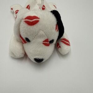 Vintage Stuffins 1997 White Dog With Red Lips